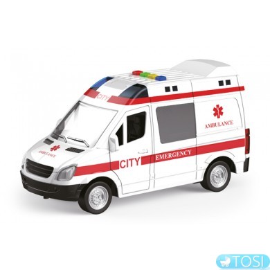 Инерционная скорая помощь Wenyi 1:16 со светом и звуком