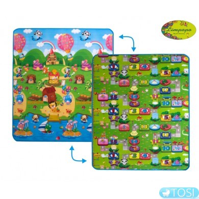 Двусторонний коврик Limpopo Солнечный день и Цветные циферки, 150х180 см