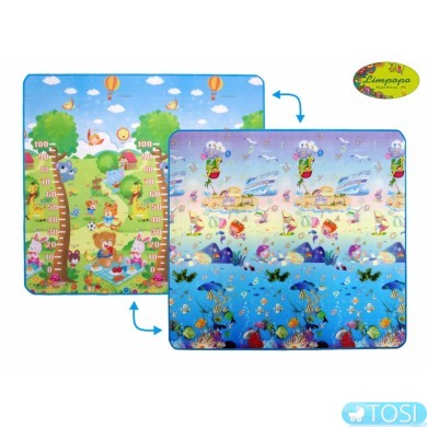 Двусторонний коврик Limpopo Сафари-пикник и Подводный мир, 200х180 см
